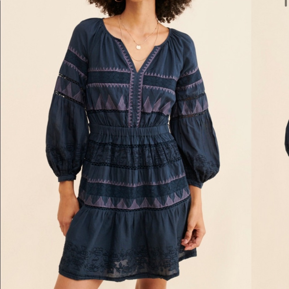 Anthropologie Skye Embroidered Mini Dress XS